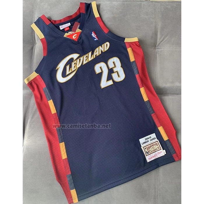 Camiseta Cleveland Cavaliers Lebron James #23 Mitchell & Ness 2008-09 Azul